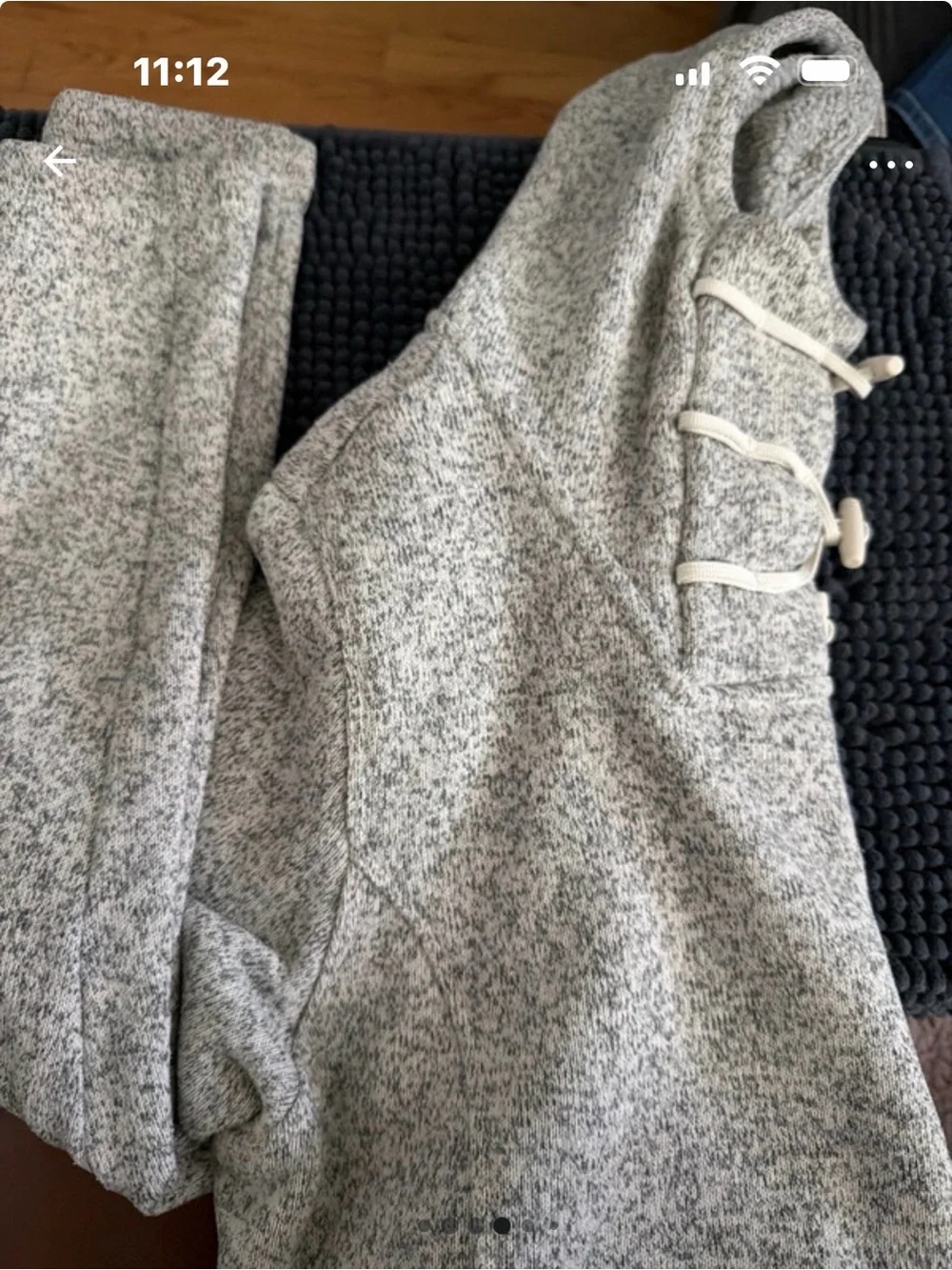 The North Face Light Gray Sherpa Hooded Jacket